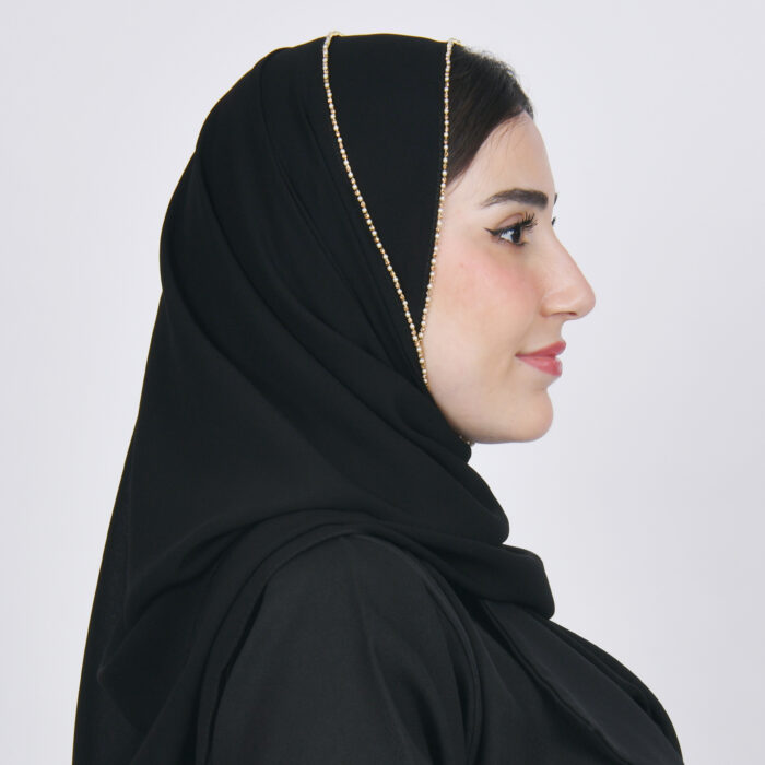 ⁦حجاب حرير أسود⁩ - الصورة ⁦2⁩