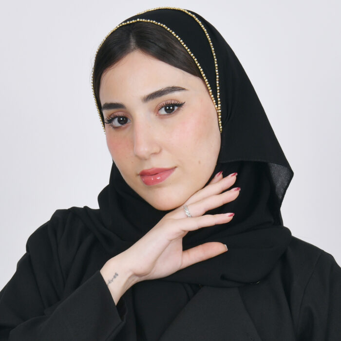 ⁦حجاب حرير أسود⁩ - الصورة ⁦3⁩