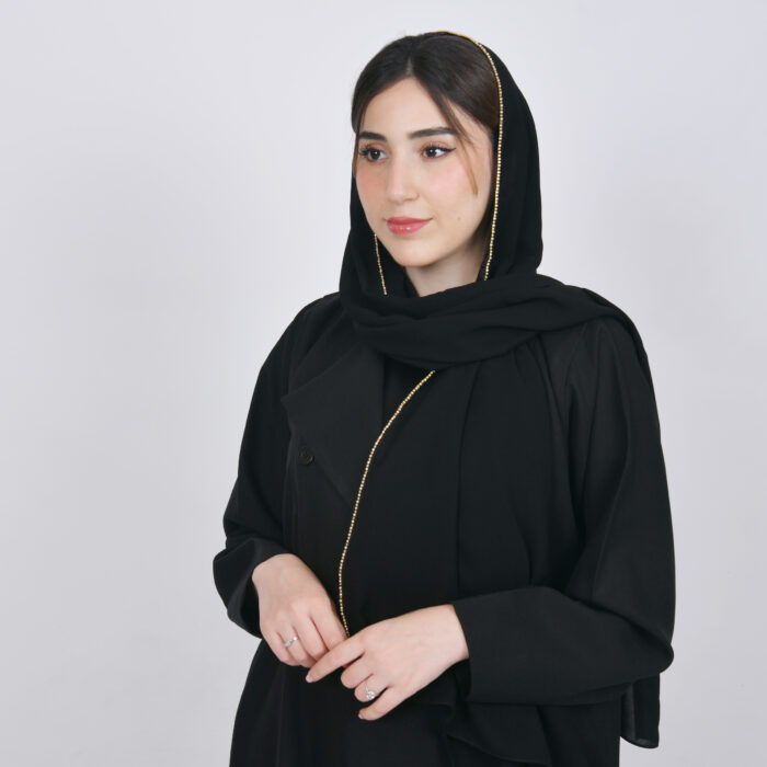 ⁦حجاب حرير أسود⁩ - الصورة ⁦4⁩
