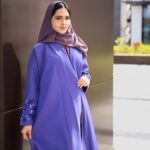 عباية لف ربع كلوش باللون الارجواني