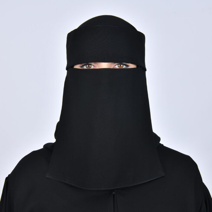 ⁦نقاب شمسي متوسط الطول ببطانه حرير و رباط اغلاق⁩ - الصورة ⁦3⁩