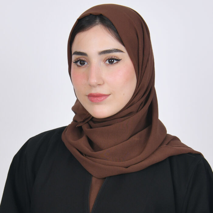 ⁦طرحه حرير بلون بني عسلي⁩ - الصورة ⁦4⁩